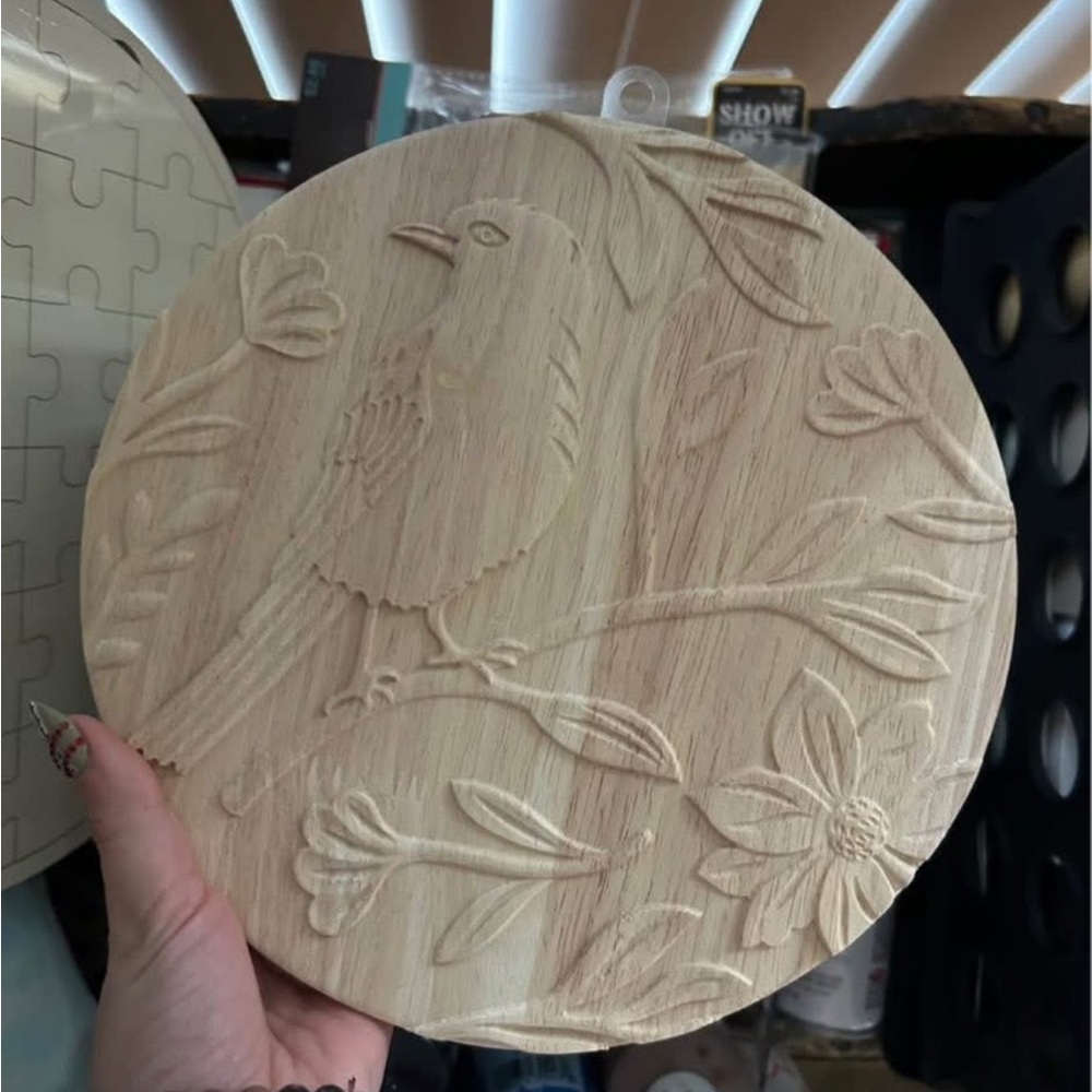 Wooden Bird Carving Wall Art to Paint